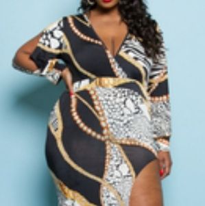 Plus size chain maxi dress